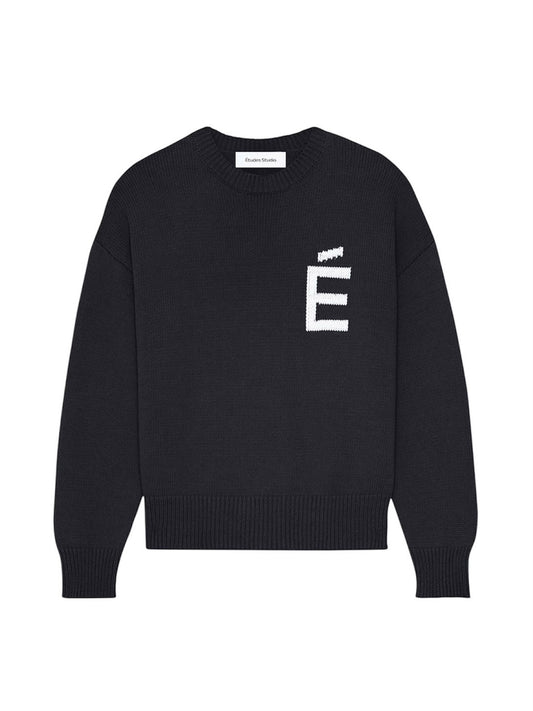 【Études studio - エチュード スタジオ】Cotton Round neck / BLACK (セーター/ブラック)