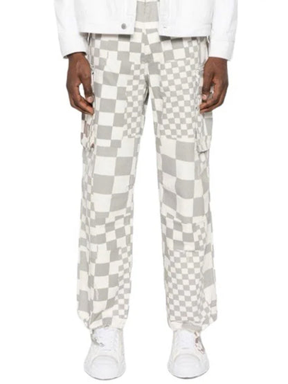 【ERL - イーアールエル】distressed checked straight trousers / MULTI (パンツ)