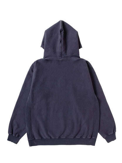 【NEXUS Ⅶ -ネクサスセブン】DAMAGED HALF ZIP HOODY / FADE NAVY（パーカー/ネイビー)