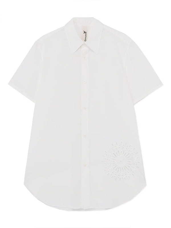 【Ground Y - グラウンドワイ】COTTON POLYESTER SHIRT CROSS SHORT SLEEVE SHIRT(シャツ/ホワイト)