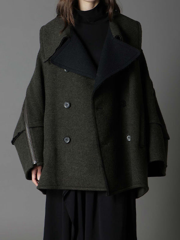 Ground Y グラウンドワイ コート 2023AW Double Coat Ground Y - グラウンドワイ】DOUBLE WEAVE MELTON SHORT LENGTH BIG