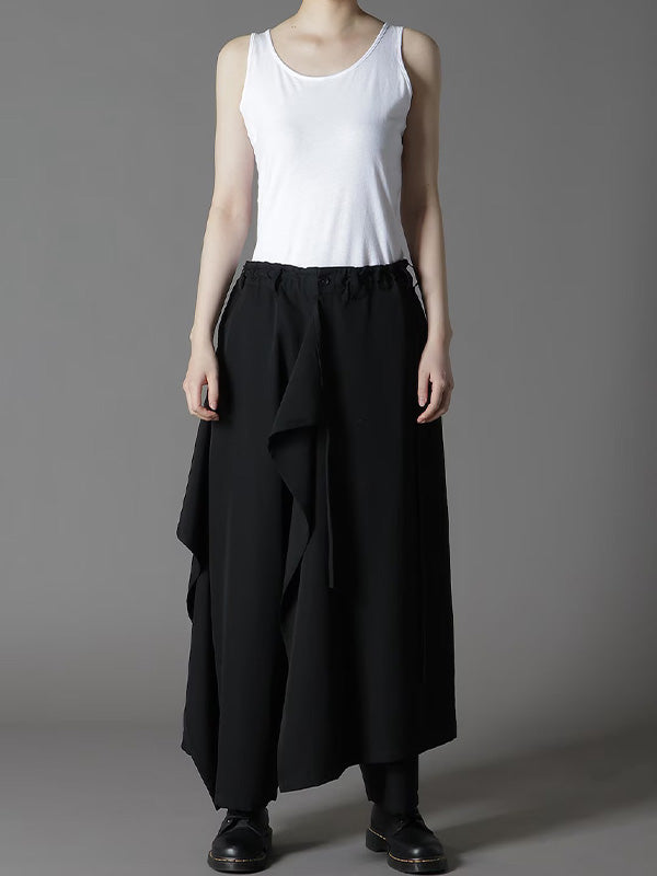 【Ground Y - グラウンドワイ】WOOL GABARDINE BOUND SKIRT PANTS / BLACK(パンツ/ブラック)