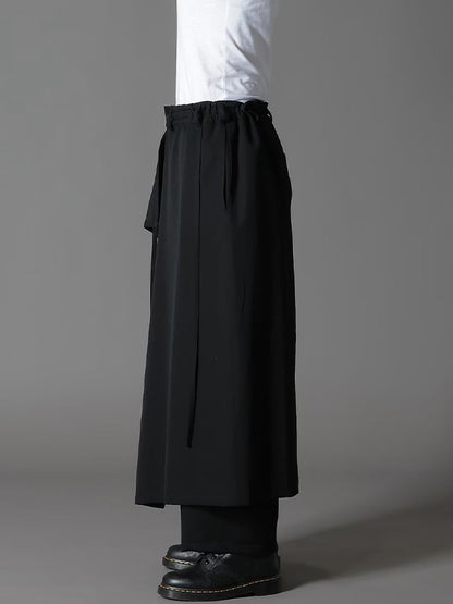 【Ground Y - グラウンドワイ】WOOL GABARDINE BOUND SKIRT PANTS / BLACK(パンツ/ブラック)