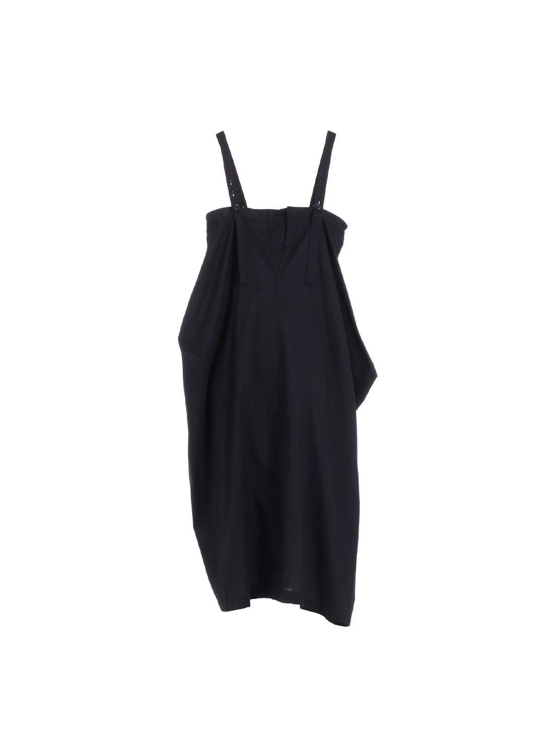【Y's - ワイズ】Y's BORN PRODUT THIN COTTON TWILL ASYMMETERIC SHOULDER STRAP DRESS /BLACK(ドレス/ブラック)