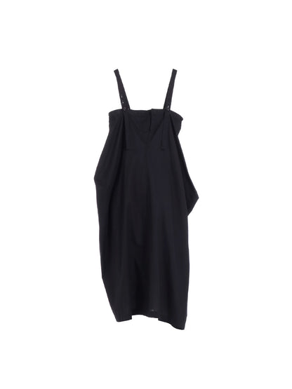 【Y's - ワイズ】Y's BORN PRODUT THIN COTTON TWILL ASYMMETERIC SHOULDER STRAP DRESS /BLACK(ドレス/ブラック)