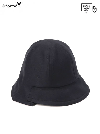 【Ground Y - グラウンドワイ】ishica COTTON TWILL TULIP BELL HAT(ハット/ブラック)