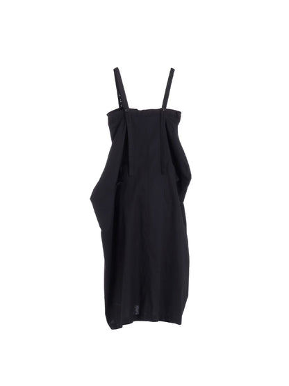 【Y's - ワイズ】Y's BORN PRODUT THIN COTTON TWILL ASYMMETERIC SHOULDER STRAP DRESS /BLACK(ドレス/ブラック)