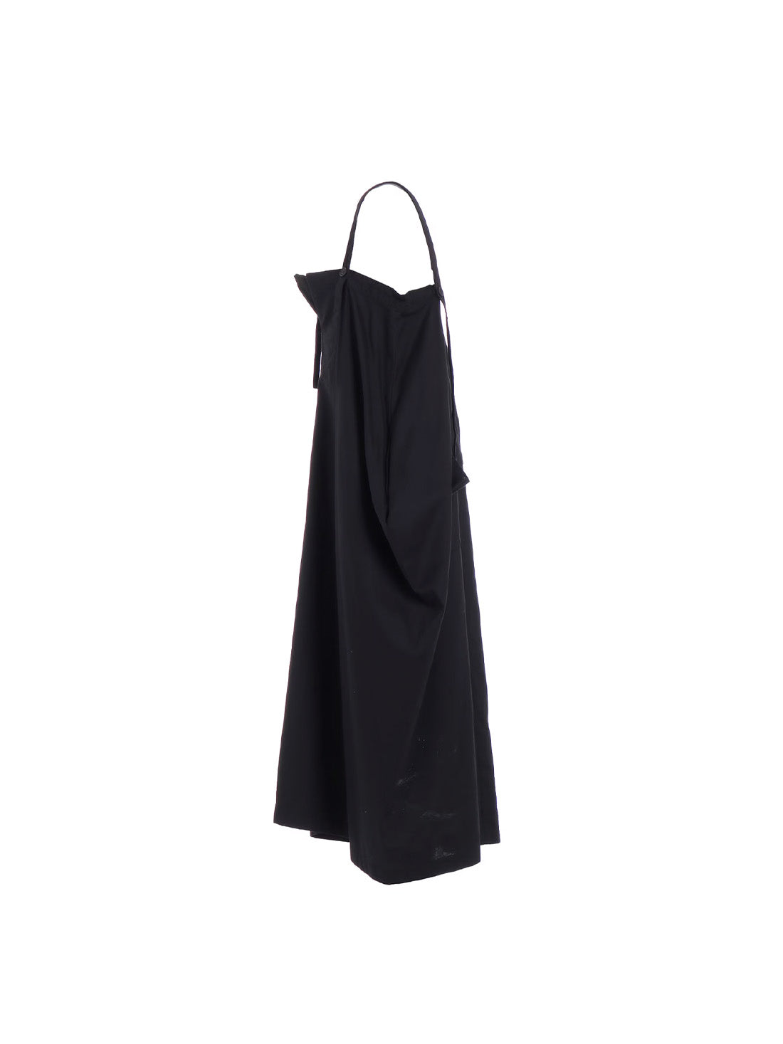 【Y's - ワイズ】Y's BORN PRODUT THIN COTTON TWILL ASYMMETERIC SHOULDER STRAP DRESS /BLACK(ドレス/ブラック)