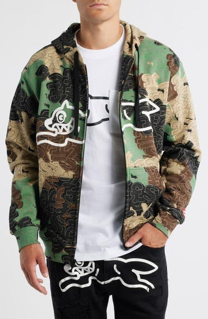 【ICE CREAM - アイスクリーム】SOFT SHELL ZIP HOODIE / CAMO (フーディ/カモ)