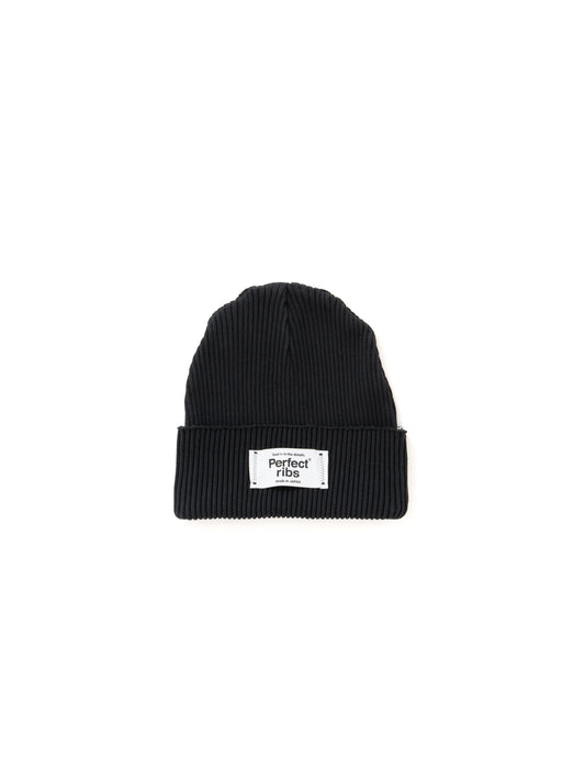 【Perfect ribs® - パーフェクトリブス】Rib Beanie Cap / Black(ニット帽/ブラック)