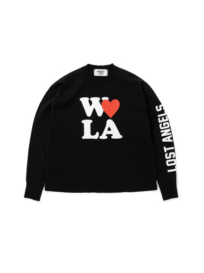 【Perfect ribs®×ALM】W ♥ LA Long Sleeve T Shirts / Black(Tシャツ/ブラック)