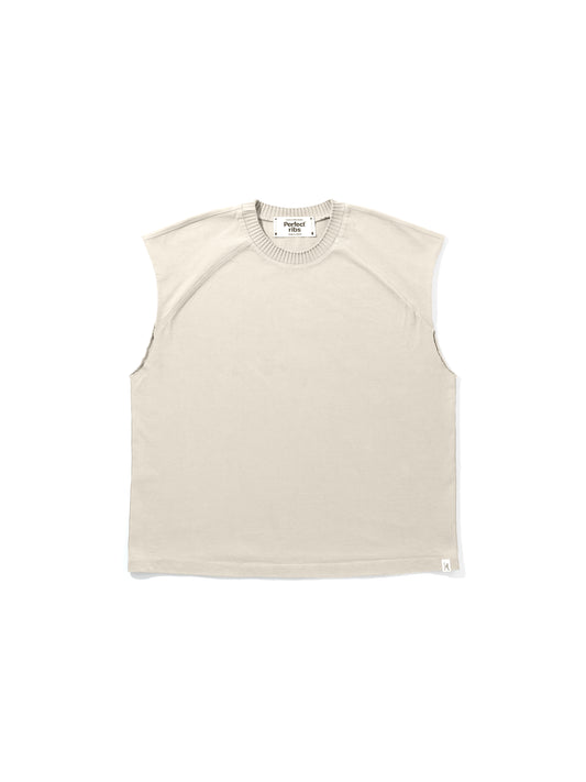 【Perfect ribs® - パーフェクトリブス】Sleeveless Top / Ivory (スリーブレストップ/アイボリー)