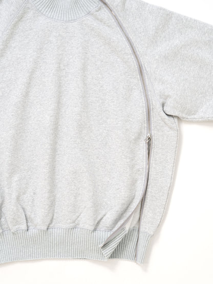 【Perfect ribs® - パーフェクトリブス】Zip Turtle Neck Sweat Shirt / HEATHER GRAY(タートルネックスウェットシャツ/ヘザーグレー)