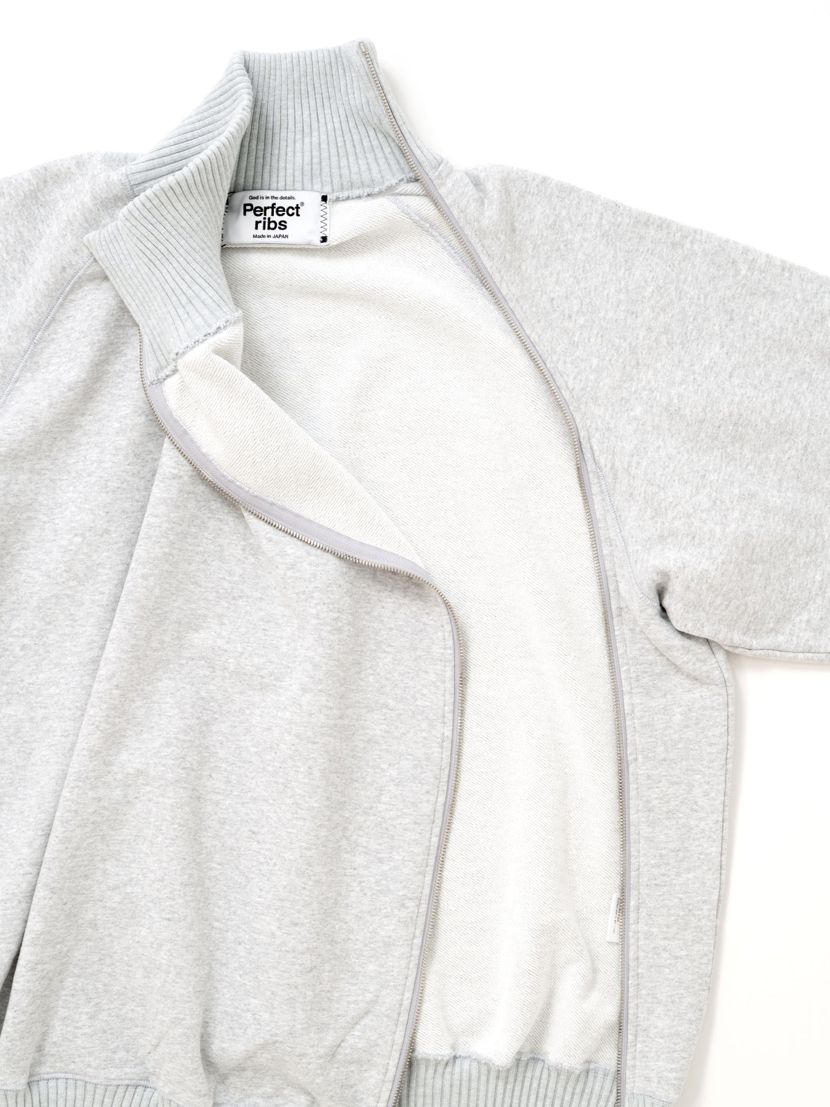 【Perfect ribs® - パーフェクトリブス】Zip Turtle Neck Sweat Shirt / HEATHER GRAY(タートルネックスウェットシャツ/ヘザーグレー)