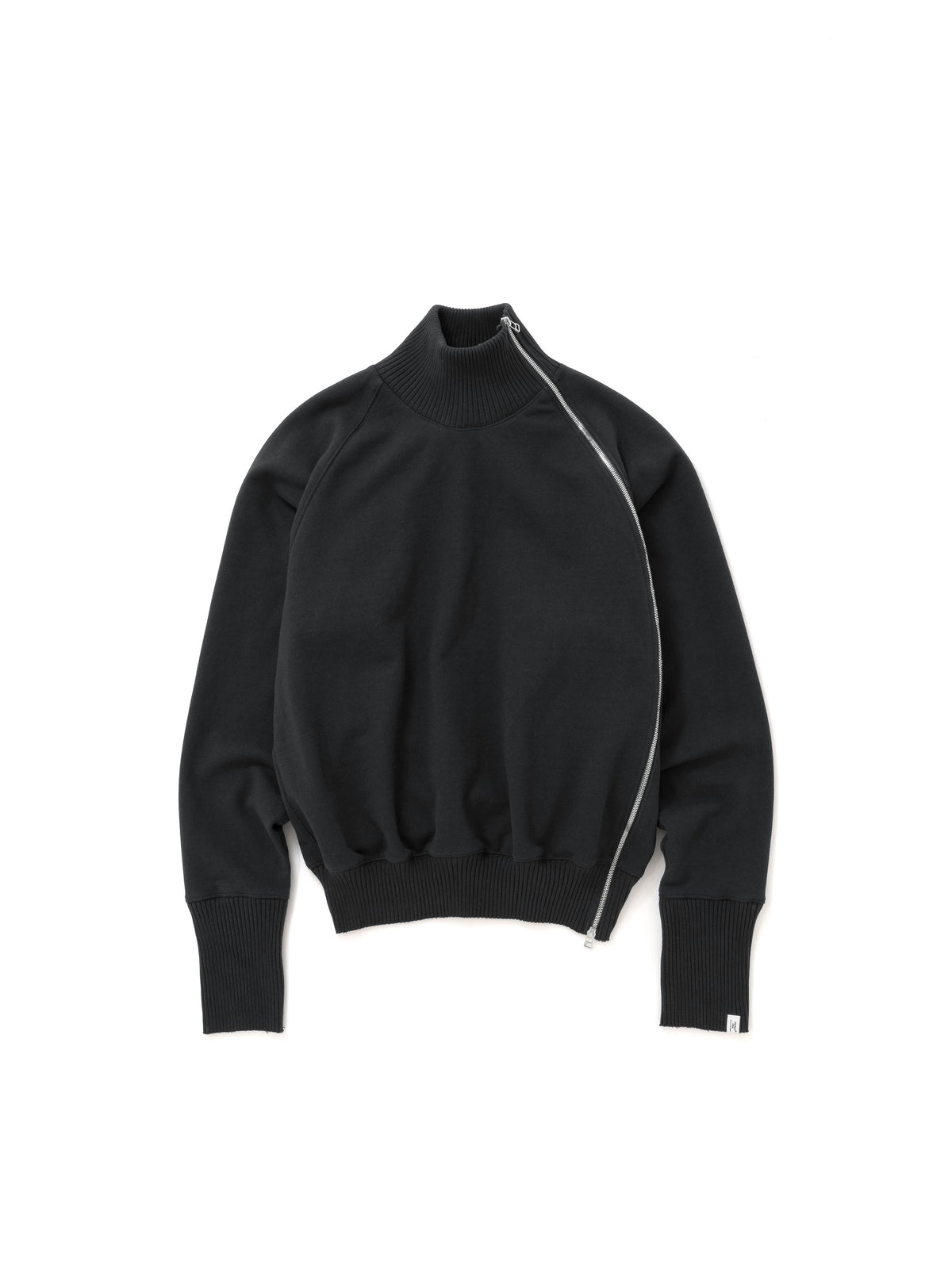 【Perfect ribs® - パーフェクトリブス】Zip Turtle Neck Sweat Shirt / BLACK(タートルネックスウェットシャツ/ブラック)