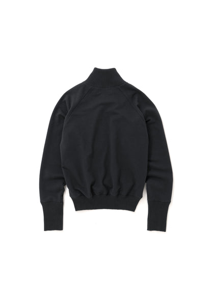 【Perfect ribs® - パーフェクトリブス】Zip Turtle Neck Sweat Shirt / BLACK(タートルネックスウェットシャツ/ブラック)