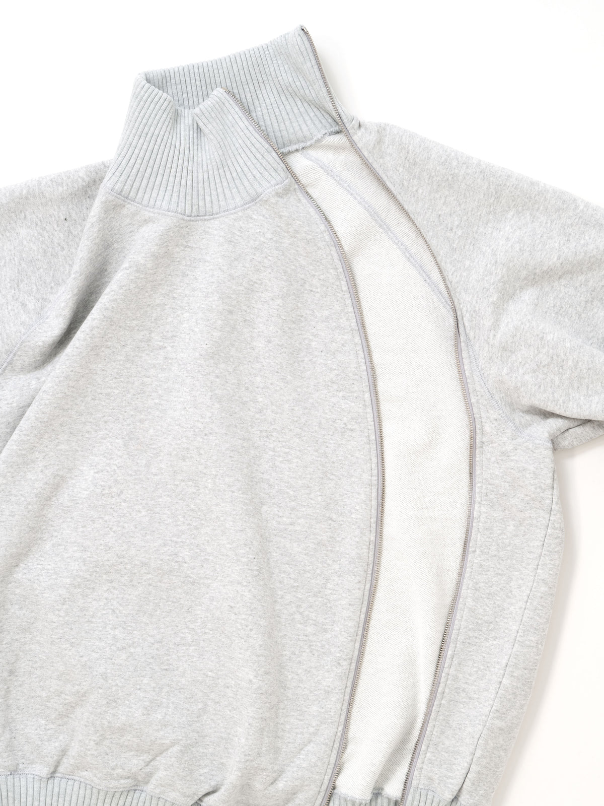 【Perfect ribs® - パーフェクトリブス】Zip Turtle Neck Sweat Shirt / HEATHER GRAY(タートルネックスウェットシャツ/ヘザーグレー)