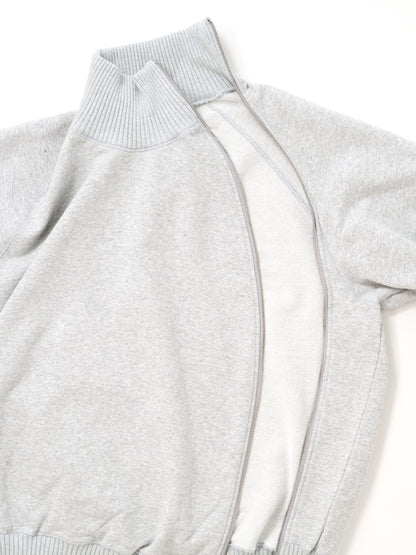 【Perfect ribs® - パーフェクトリブス】Zip Turtle Neck Sweat Shirt / HEATHER GRAY(タートルネックスウェットシャツ/ヘザーグレー)