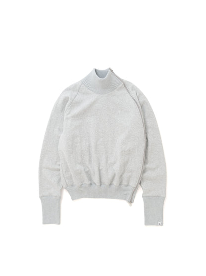 【Perfect ribs® - パーフェクトリブス】Zip Turtle Neck Sweat Shirt / HEATHER GRAY(タートルネックスウェットシャツ/ヘザーグレー)