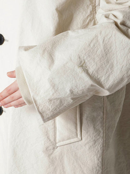 【Y's - ワイズ】NY/ VINTAGE OXFORD HOODIE COAT / OFF WHITE (コート/オフホワイト)