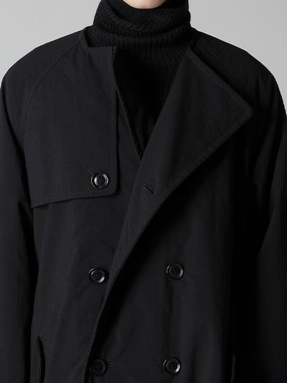 【Y's - ワイズ】NY/ VINTAGE OXFORD TRENCH COAT / BLACK (コート/ブラック)