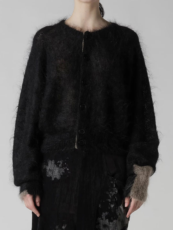 【Y's - ワイズ】COLOR SCHEME MOHAIR CARDIGAN / BLACK (カーディガン/ブラック)