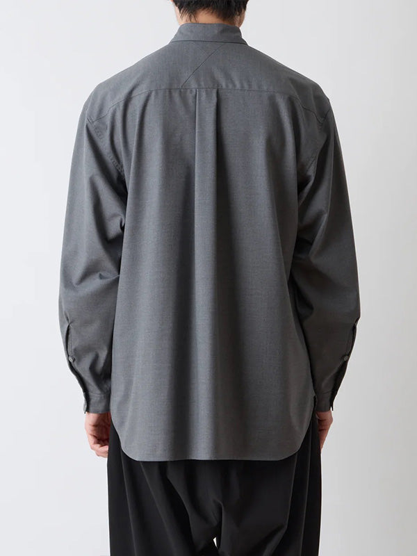 【White Mountaineering - ホワイトマウンテニアリング】MID GUSSET SLEEVE STRETCH SHIRT / GRAY (シャツ/グレー)
