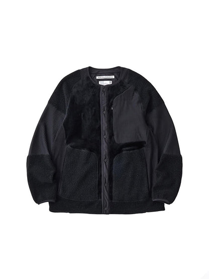 【White Mountaineering - ホワイトマウンテニアリング】PATCHWORK BLOUSON / BLACK (フリースブルゾン/ブラック)