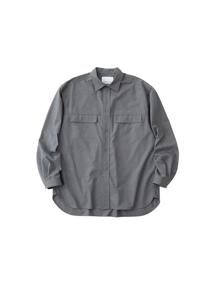 【White Mountaineering - ホワイトマウンテニアリング】MID GUSSET SLEEVE STRETCH SHIRT / GRAY (シャツ/グレー)