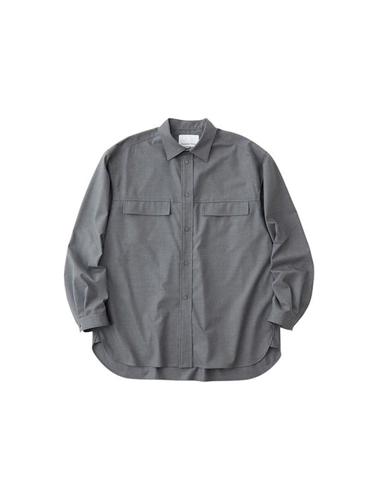 【White Mountaineering - ホワイトマウンテニアリング】MID GUSSET SLEEVE STRETCH SHIRT / GRAY (シャツ/グレー)
