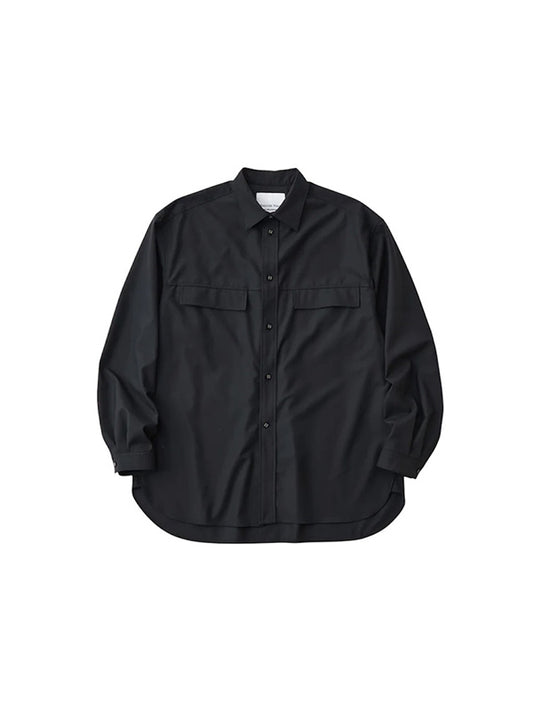 【White Mountaineering - ホワイトマウンテニアリング】MID GUSSET SLEEVE STRETCH SHIRT / BLACK (シャツ/ブラック)