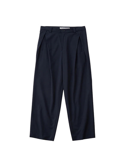 【White Mountaineering - ホワイトマウンテニアリング】SOLOTEX 2 TUCK WIDE PANTS / NAVY(パンツ/ネイビー)