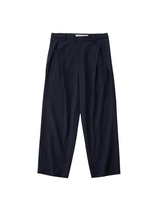 【White Mountaineering - ホワイトマウンテニアリング】SOLOTEX 2 TUCK WIDE PANTS / NAVY(パンツ/ネイビー)