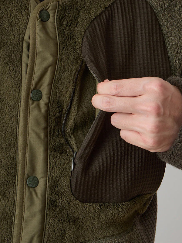 【White Mountaineering - ホワイトマウンテニアリング】PATCHWORK BLOUSON / KHAKI (フリースブルゾン/カーキ)