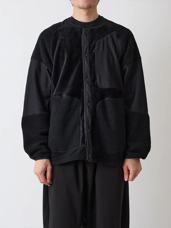 【White Mountaineering - ホワイトマウンテニアリング】PATCHWORK BLOUSON / BLACK (フリースブルゾン/ブラック)