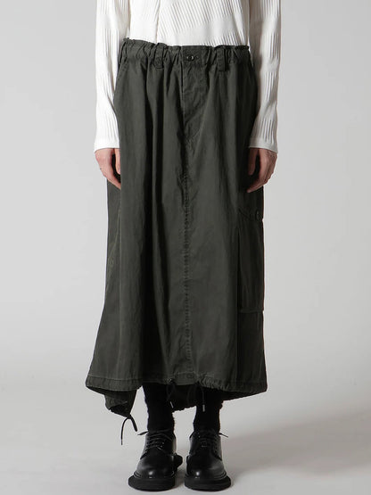 【Y's - ワイズ】C/N PIGMENT COATED FISH TAIL SKIRT  / KHAKI (スカート/カーキ)