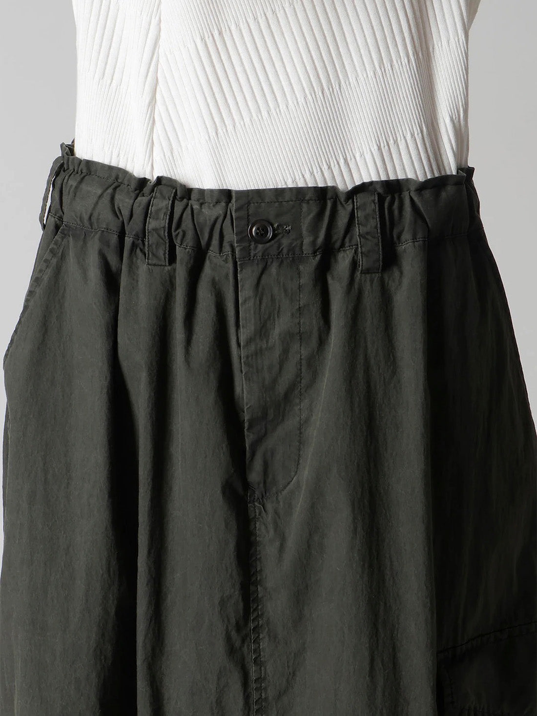 【Y's - ワイズ】C/N PIGMENT COATED FISH TAIL SKIRT  / KHAKI (スカート/カーキ)