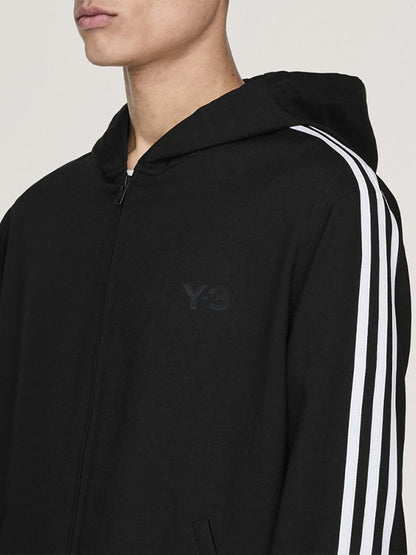 【Y-3 -ワイスリー】HOODED TRACK TOP 3-STRIPES / BLACK(トラックジャケット/ブラック)