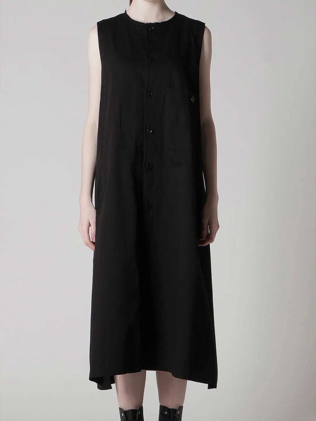 【Y's - ワイズ】[Y's BORN PRODUCT] COTTON TWILL LONG DRESS / BLACK (ドレス/ブラック)