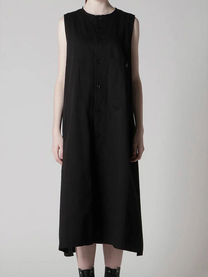 【Y's - ワイズ】[Y's BORN PRODUCT] COTTON TWILL LONG DRESS / BLACK (ドレス/ブラック)