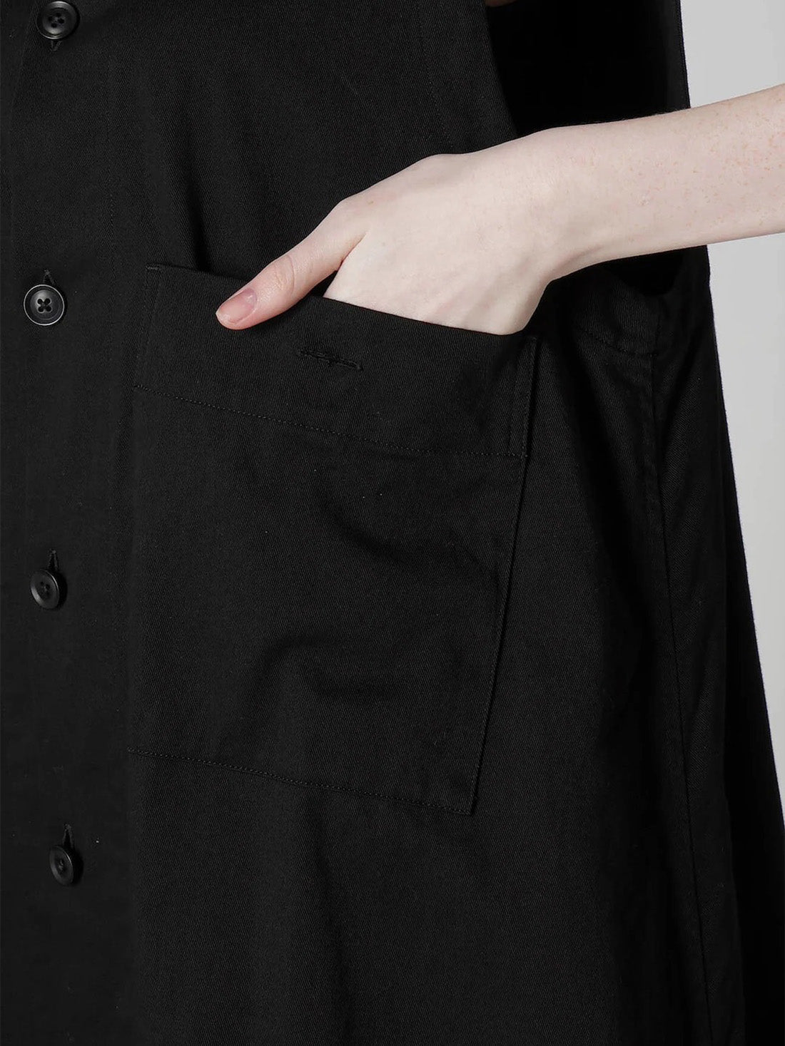 【Y's - ワイズ】[Y's BORN PRODUCT] COTTON TWILL LONG DRESS / BLACK (ドレス/ブラック)