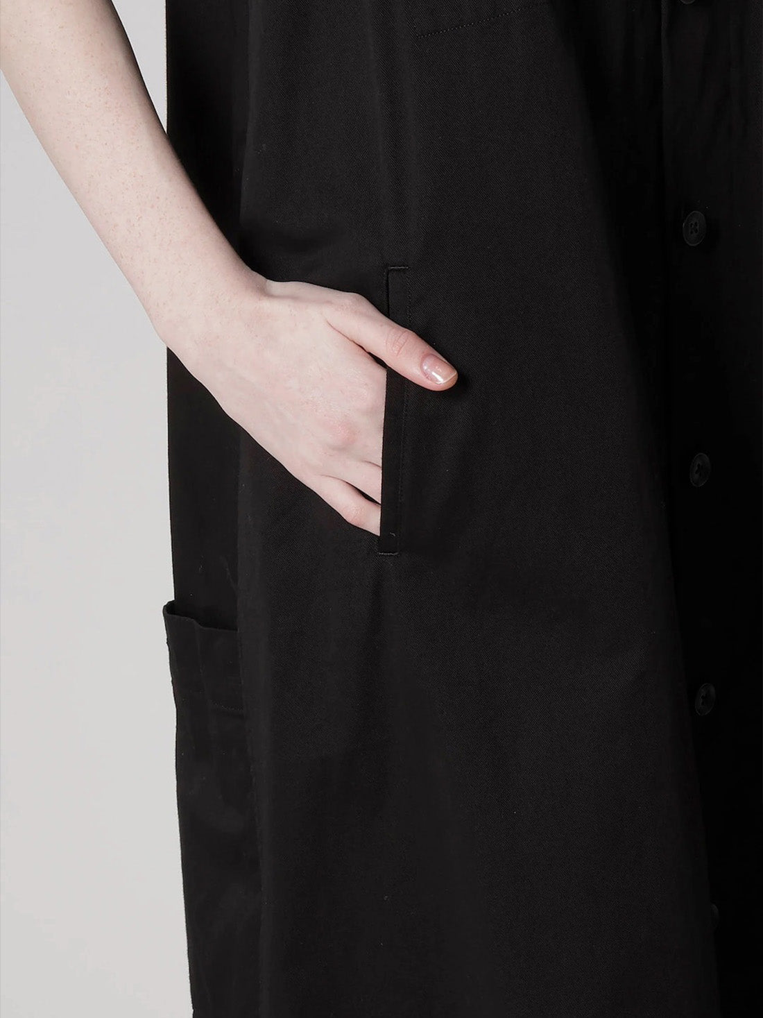 【Y's - ワイズ】[Y's BORN PRODUCT] COTTON TWILL LONG DRESS / BLACK (ドレス/ブラック)