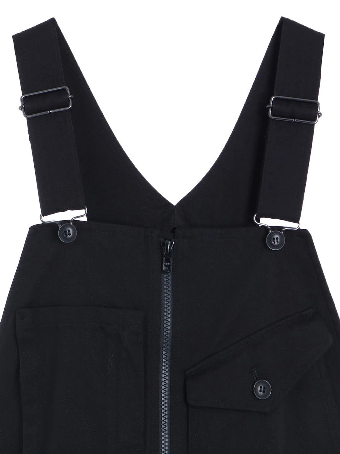 【Y's - ワイズ】[Y's BORN PRODUCT]  COTTON TWILL OVERALL / BLACK (ドレス/ブラック)