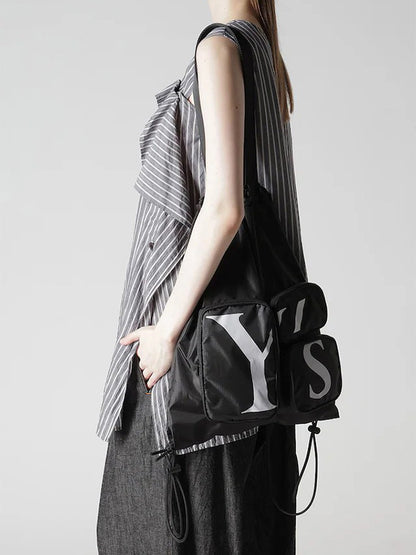 【Y's - ワイズ】POLYESTER LOGO KNAPSACK / BLACK (バッグ/ブラック)