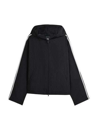 【Y-3 -ワイスリー】HOODED TRACK TOP 3-STRIPES / BLACK(トラックジャケット/ブラック)