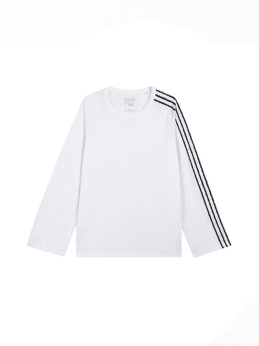 【Y-3 -ワイスリー】Y-3 RAW EDGE 3 STRIPES LONG SLEEVE TEE / WHITE(Tシャツ/ホワイト)