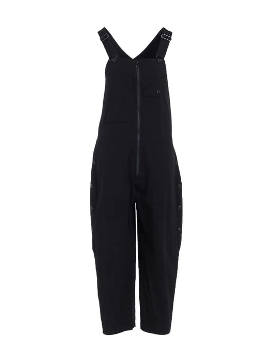 【Y's - ワイズ】[Y's BORN PRODUCT]  COTTON TWILL OVERALL / BLACK (ドレス/ブラック)
